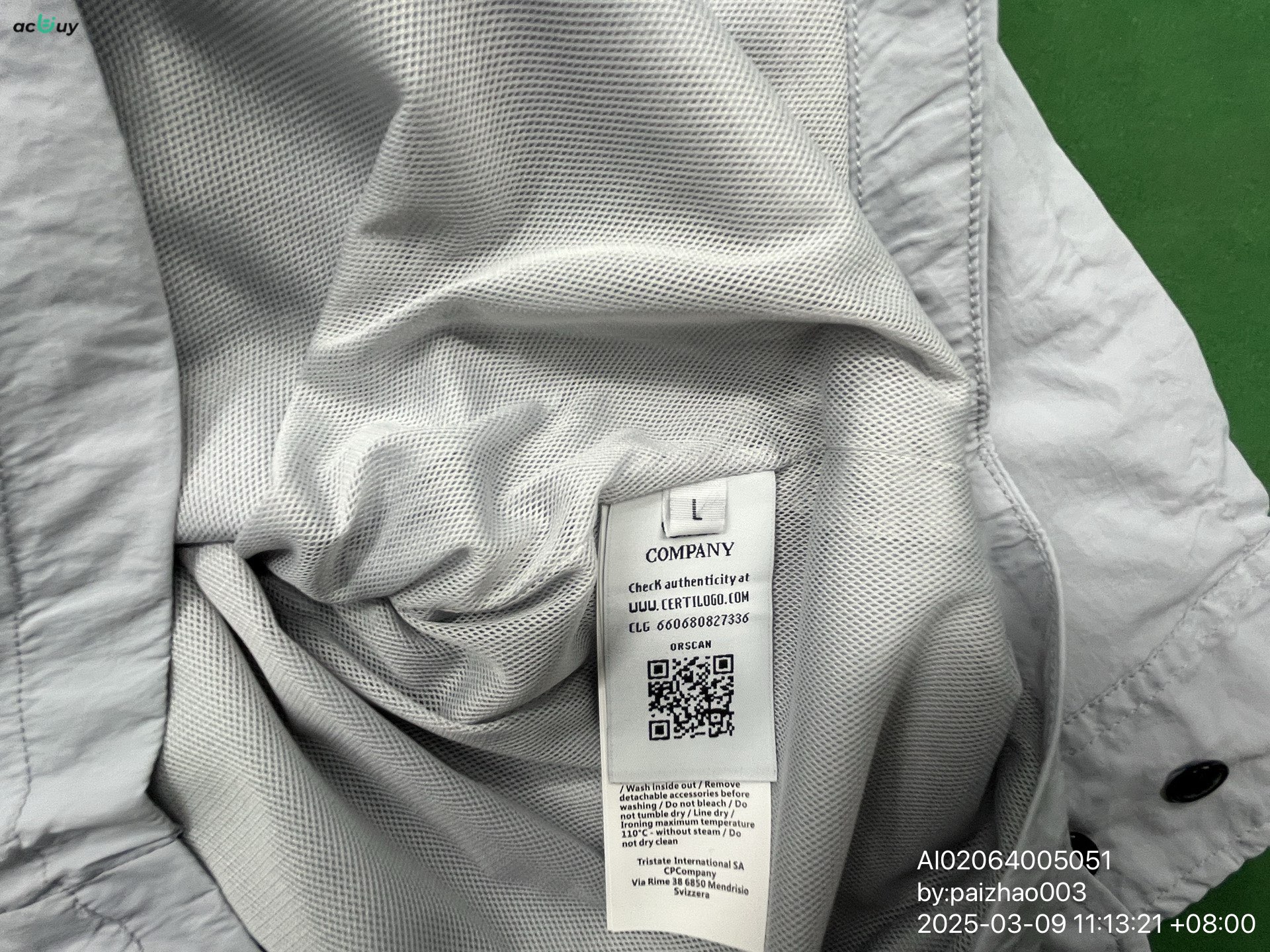 High-end stock CP Spring Men's casual sports Korean loose waterproof nylon shirt jacket