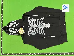 Trendy Brand Bape Shark Skeleton Self-Printed Cracked Pattern American High Street Style Jacket with Skull Design, Unisex, Hooded, Loose Fit