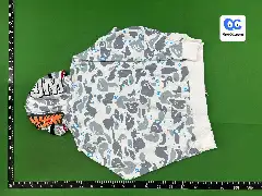 Cross-Border Foreign Trade Dropshipping High-Quality Version Trendy Brand Bape Shark Camouflage Zip-Up Hoodie Jacket