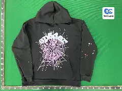 Cross-Border Sp5Der Spider Web Print Hoodie European and American Trendy Brand Large Size Loose-Fitting Unisex Hooded Sweatshirt Set