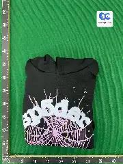 Cross-Border Sp5Der Spider Web Print Hoodie European and American Trendy Brand Large Size Loose-Fitting Unisex Hooded Sweatshirt Set