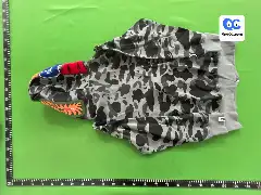 Cross-border Trendy Brand Bape Embroidered Shark Camouflage Sweater fleece-lined Zipper Hoodie Men's Cardigan