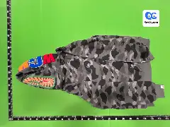 Shark Head Camo Zip-Up Hooded Jacket Loose Fit Couple Sweatshirt